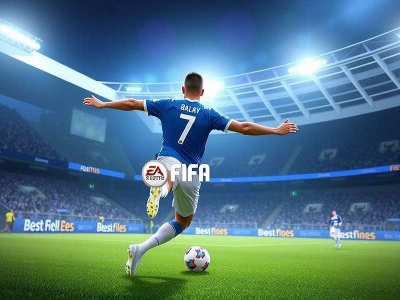 Close-up of a FIFA free kick setup on screen