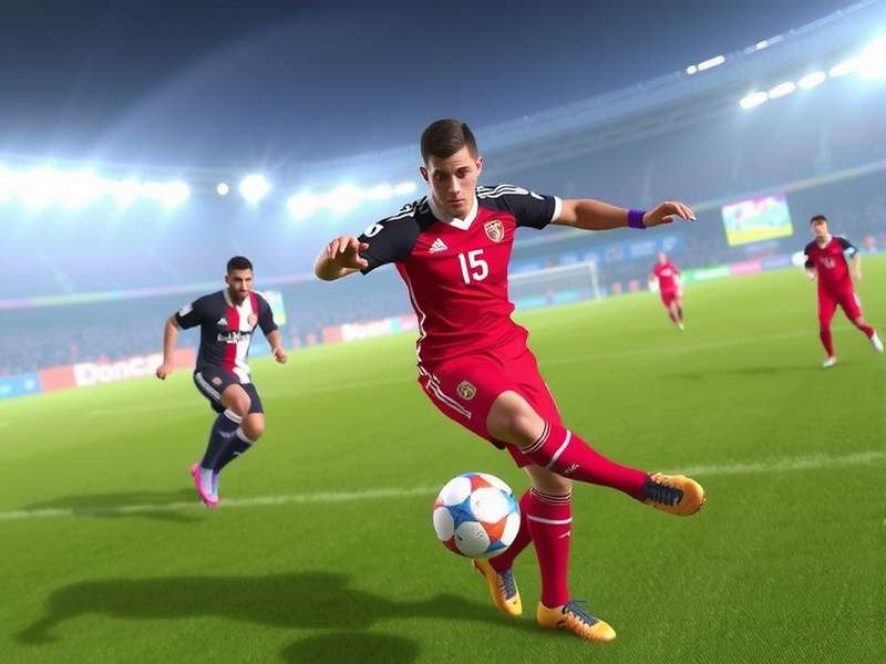 FIFA 2026 gameplay screenshot showing realistic player models and stadium atmosphere