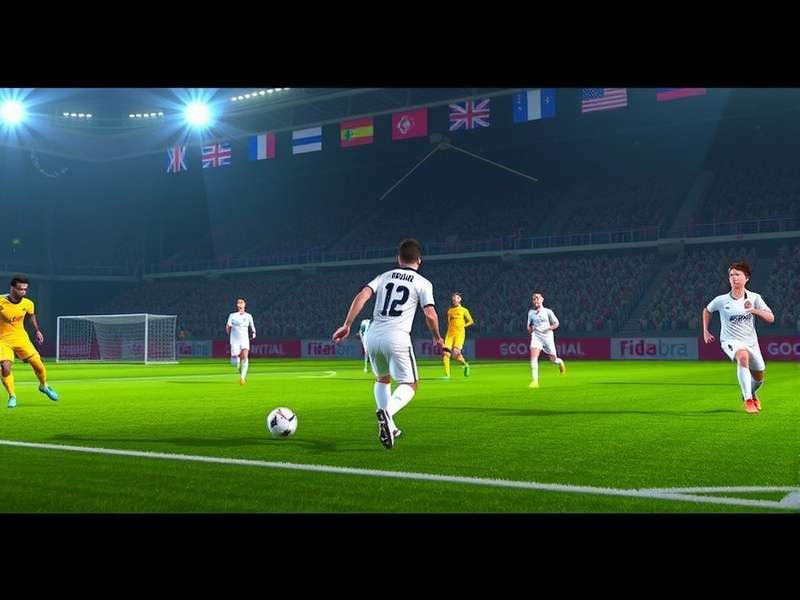 FIFA Online PC gameplay screenshot showing intense match action at Santiago Bernabéu