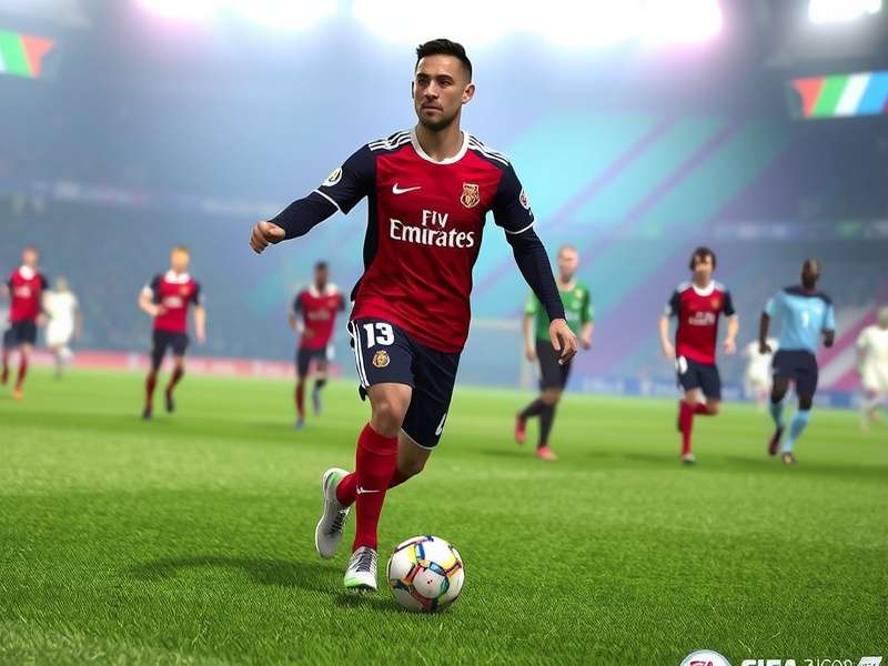 FIFA gameplay screenshot showing a match in action