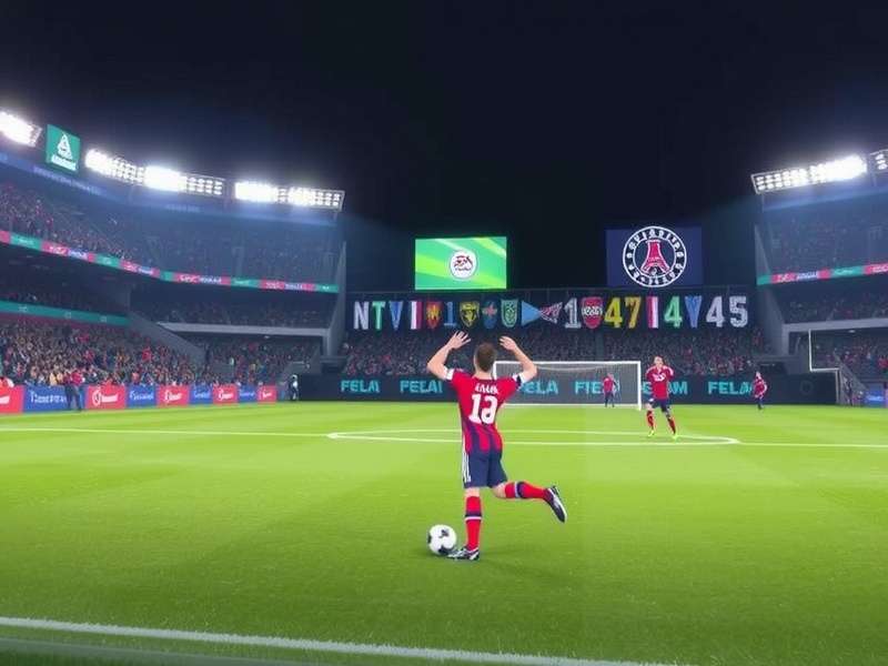 FIFA gaming setup with dual monitors and professional gear in LA