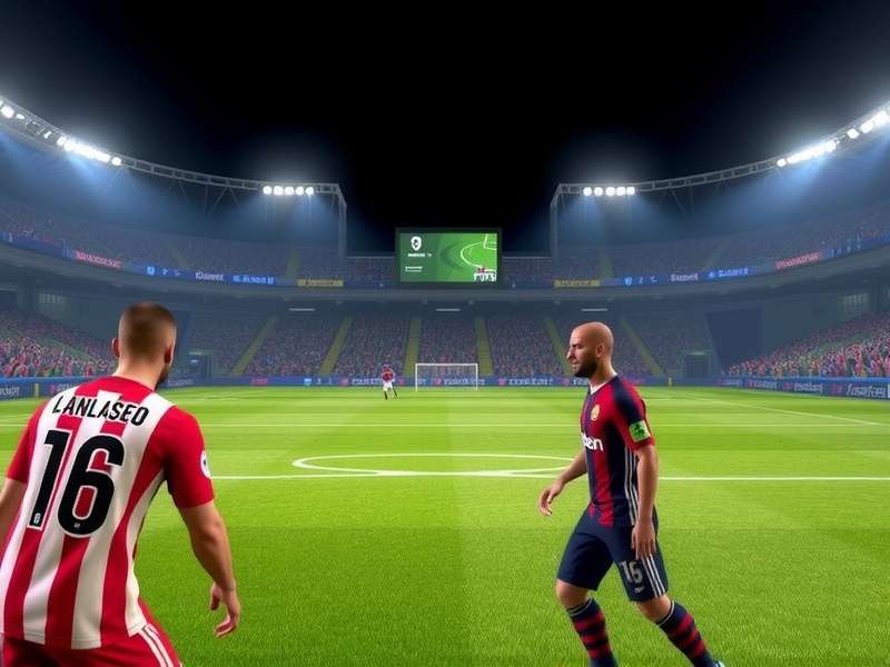 FIFA video game action shot with players celebrating a goal