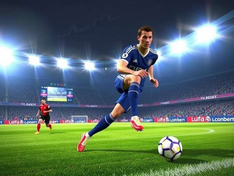 Indian gamers playing FIFA Soccer tournament on big screen