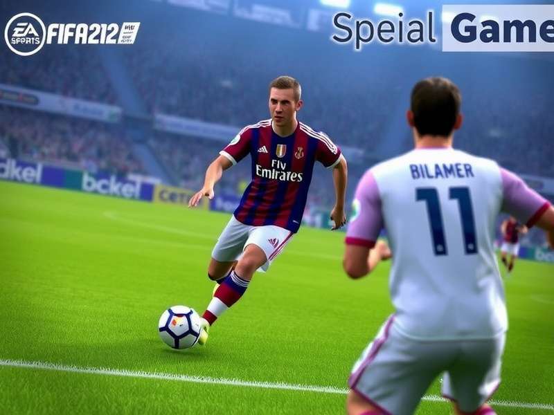 FIFA game running on Windows 11 laptop with stadium atmosphere